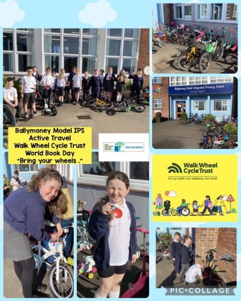 World Book Day Walk Wheel Cycle Trust Active Travel : Bring your wheels to school at Ballymoney Model IPS 