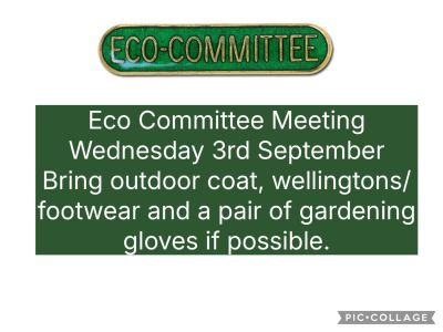 Eco Committee Meeting : Term 1A : Wednesday 3rd September 2025 